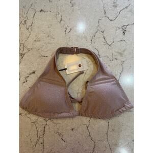 NWT Shade & Shore Metallic Pink Bikini Top Size S (4-6) Shimmer Swimwear
